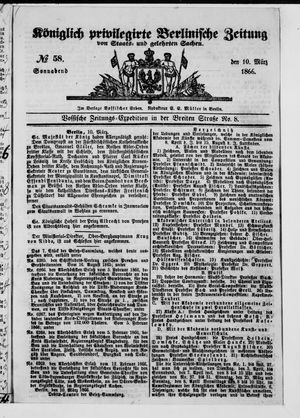 Königlich privilegirte Berlinische Zeitung von Staats- und gelehrten Sachen vom 10.03.1866