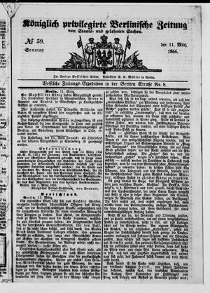 Königlich privilegirte Berlinische Zeitung von Staats- und gelehrten Sachen on Mar 11, 1866