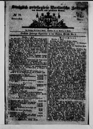 Königlich privilegirte Berlinische Zeitung von Staats- und gelehrten Sachen on Apr 5, 1866