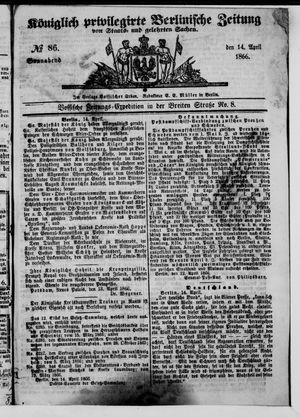 Königlich privilegirte Berlinische Zeitung von Staats- und gelehrten Sachen vom 14.04.1866