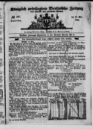 Königlich privilegirte Berlinische Zeitung von Staats- und gelehrten Sachen vom 10.05.1866