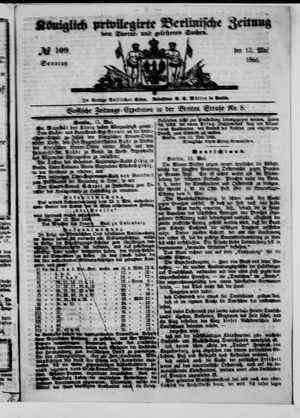 Königlich privilegirte Berlinische Zeitung von Staats- und gelehrten Sachen vom 12.05.1866