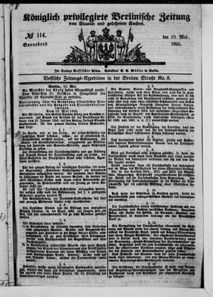 Königlich privilegirte Berlinische Zeitung von Staats- und gelehrten Sachen vom 19.05.1866