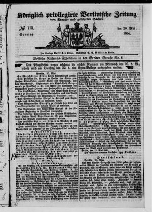 Königlich privilegirte Berlinische Zeitung von Staats- und gelehrten Sachen on May 20, 1866