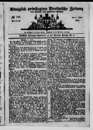 Königlich privilegirte Berlinische Zeitung von Staats- und gelehrten Sachen vom 06.06.1866