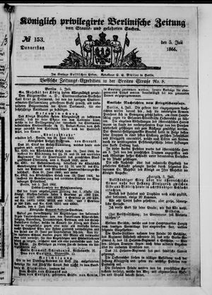 Königlich privilegirte Berlinische Zeitung von Staats- und gelehrten Sachen vom 05.07.1866