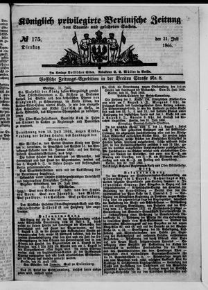 Königlich privilegirte Berlinische Zeitung von Staats- und gelehrten Sachen vom 31.07.1866