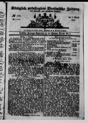 Königlich privilegirte Berlinische Zeitung von Staats- und gelehrten Sachen vom 03.08.1866