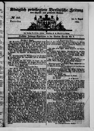 Königlich privilegirte Berlinische Zeitung von Staats- und gelehrten Sachen on Aug 9, 1866
