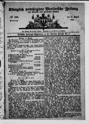 Königlich privilegirte Berlinische Zeitung von Staats- und gelehrten Sachen on Aug 26, 1866