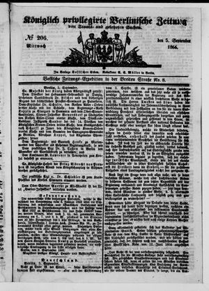 Königlich privilegirte Berlinische Zeitung von Staats- und gelehrten Sachen vom 05.09.1866