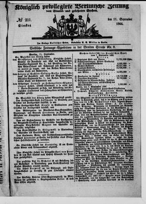 Königlich privilegirte Berlinische Zeitung von Staats- und gelehrten Sachen on Sep 11, 1866