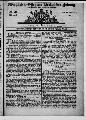 Königlich privilegirte Berlinische Zeitung von Staats- und gelehrten Sachen vom 12.09.1866