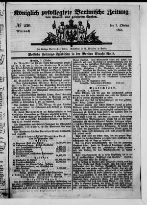 Königlich privilegirte Berlinische Zeitung von Staats- und gelehrten Sachen vom 03.10.1866