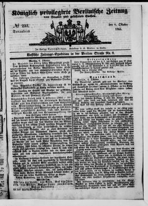 Königlich privilegirte Berlinische Zeitung von Staats- und gelehrten Sachen vom 06.10.1866