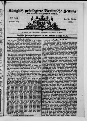 Königlich privilegirte Berlinische Zeitung von Staats- und gelehrten Sachen vom 25.10.1866