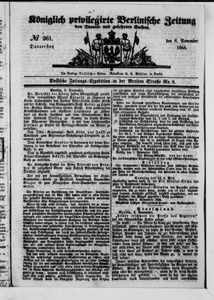 Königlich privilegirte Berlinische Zeitung von Staats- und gelehrten Sachen on Nov 8, 1866