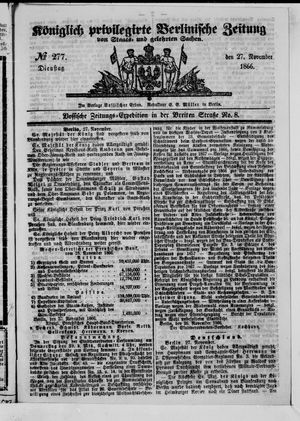 Königlich privilegirte Berlinische Zeitung von Staats- und gelehrten Sachen vom 27.11.1866
