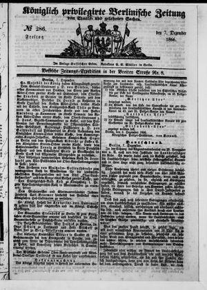 Königlich privilegirte Berlinische Zeitung von Staats- und gelehrten Sachen on Dec 7, 1866