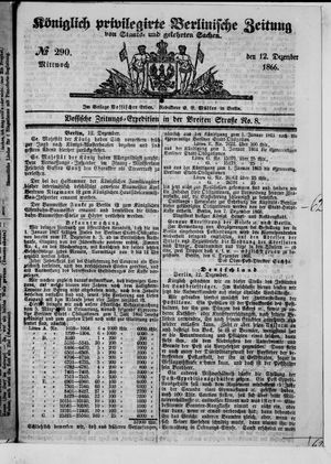 Königlich privilegirte Berlinische Zeitung von Staats- und gelehrten Sachen vom 12.12.1866