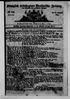 Königlich privilegirte Berlinische Zeitung von Staats- und gelehrten Sachen vom 23.12.1866