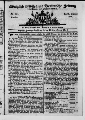 Königlich privilegirte Berlinische Zeitung von Staats- und gelehrten Sachen vom 25.12.1866