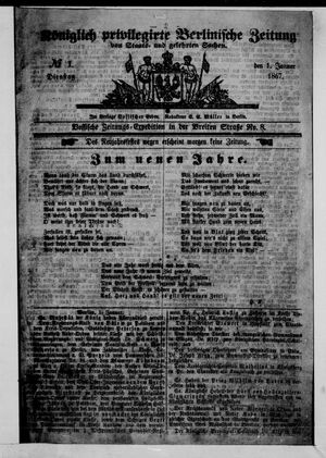 Königlich privilegirte Berlinische Zeitung von Staats- und gelehrten Sachen vom 01.01.1867