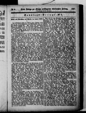 Königlich privilegirte Berlinische Zeitung von Staats- und gelehrten Sachen vom 06.01.1867