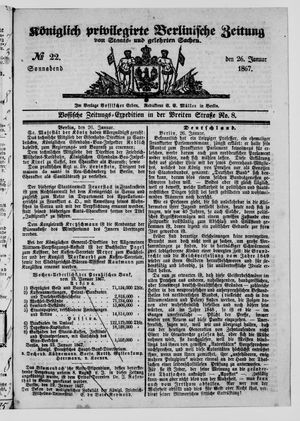 Königlich privilegirte Berlinische Zeitung von Staats- und gelehrten Sachen vom 26.01.1867