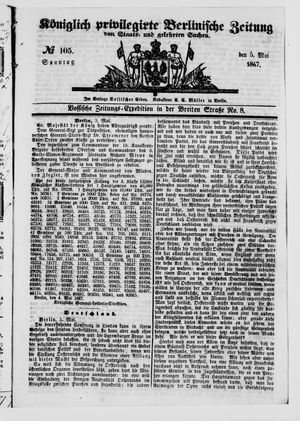 Königlich privilegirte Berlinische Zeitung von Staats- und gelehrten Sachen on May 5, 1867