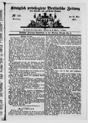 Königlich privilegirte Berlinische Zeitung von Staats- und gelehrten Sachen on May 28, 1867