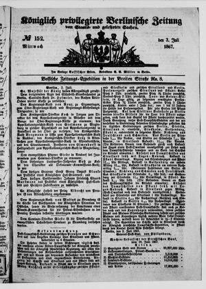 Königlich privilegirte Berlinische Zeitung von Staats- und gelehrten Sachen on Jul 3, 1867