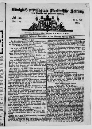 Königlich privilegirte Berlinische Zeitung von Staats- und gelehrten Sachen on Jul 5, 1867