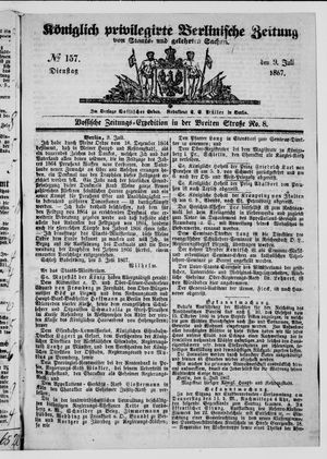 Königlich privilegirte Berlinische Zeitung von Staats- und gelehrten Sachen vom 09.07.1867