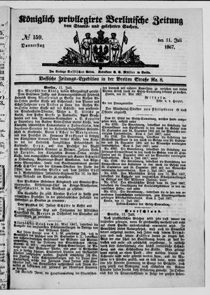 Königlich privilegirte Berlinische Zeitung von Staats- und gelehrten Sachen vom 11.07.1867