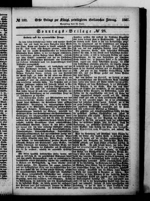 Königlich privilegirte Berlinische Zeitung von Staats- und gelehrten Sachen vom 14.07.1867