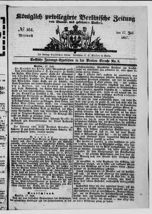 Königlich privilegirte Berlinische Zeitung von Staats- und gelehrten Sachen vom 17.07.1867