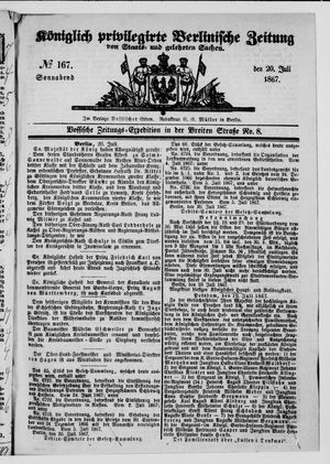 Königlich privilegirte Berlinische Zeitung von Staats- und gelehrten Sachen on Jul 20, 1867