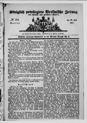 Königlich privilegirte Berlinische Zeitung von Staats- und gelehrten Sachen vom 28.07.1867