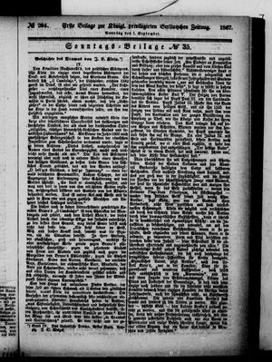 Königlich privilegirte Berlinische Zeitung von Staats- und gelehrten Sachen vom 01.09.1867