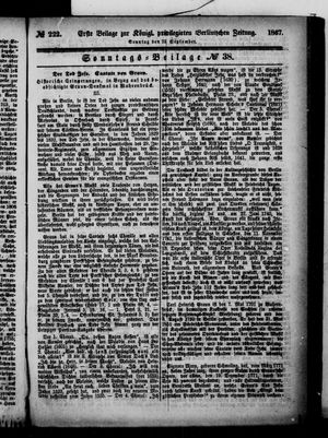Königlich privilegirte Berlinische Zeitung von Staats- und gelehrten Sachen vom 22.09.1867