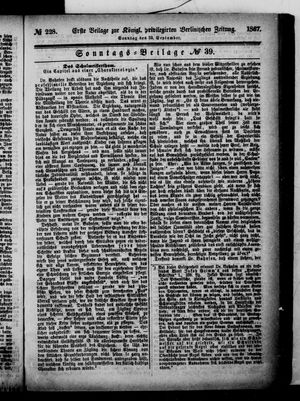 Königlich privilegirte Berlinische Zeitung von Staats- und gelehrten Sachen on Sep 29, 1867