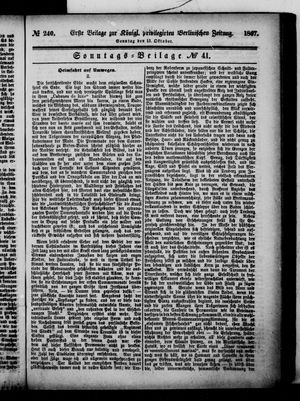 Königlich privilegirte Berlinische Zeitung von Staats- und gelehrten Sachen vom 13.10.1867