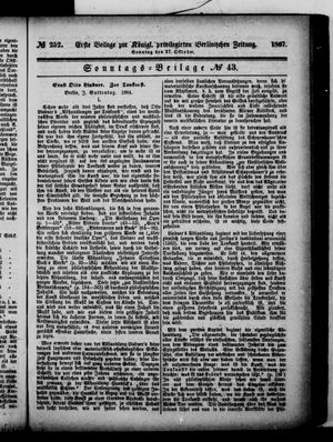 Königlich privilegirte Berlinische Zeitung von Staats- und gelehrten Sachen on Oct 27, 1867