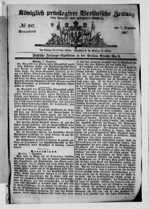 Königlich privilegirte Berlinische Zeitung von Staats- und gelehrten Sachen vom 07.12.1867