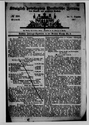 Königlich privilegirte Berlinische Zeitung von Staats- und gelehrten Sachen on Dec 11, 1867