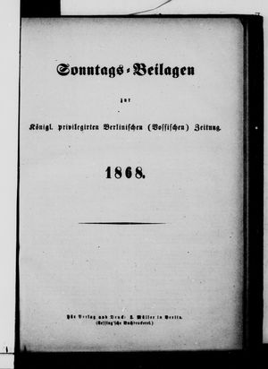 Königlich privilegirte Berlinische Zeitung von Staats- und gelehrten Sachen vom 01.01.1868