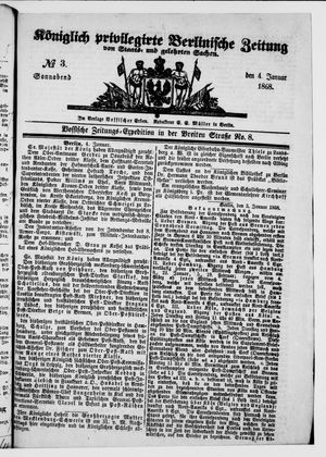 Königlich privilegirte Berlinische Zeitung von Staats- und gelehrten Sachen on Jan 4, 1868