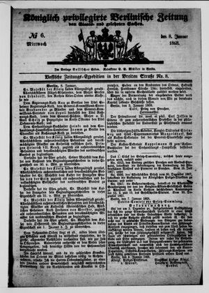 Königlich privilegirte Berlinische Zeitung von Staats- und gelehrten Sachen on Jan 8, 1868