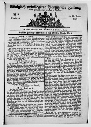 Königlich privilegirte Berlinische Zeitung von Staats- und gelehrten Sachen on Jan 10, 1868